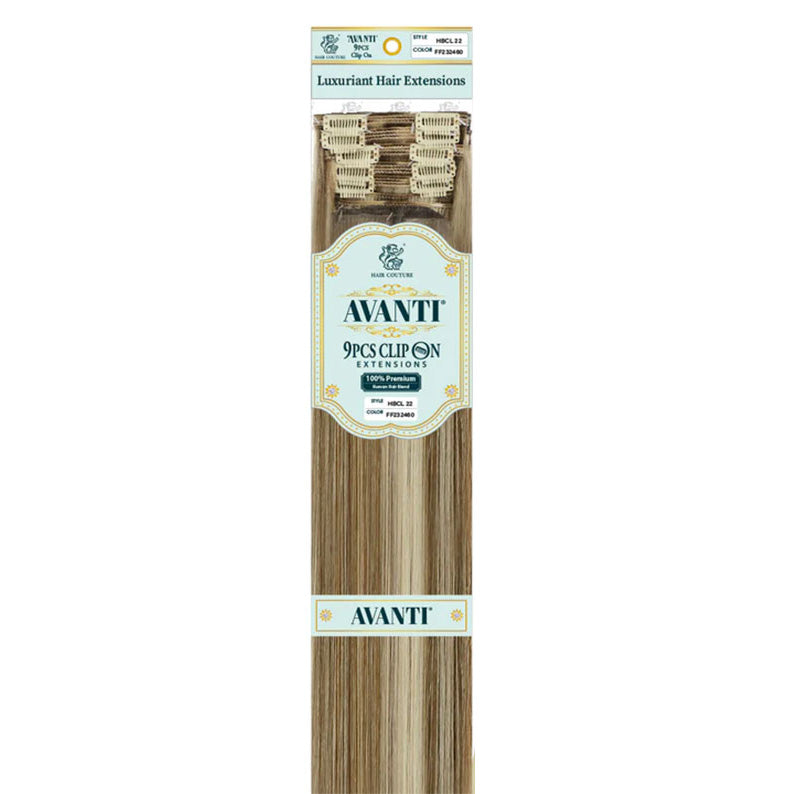 HAIR COUTURE Avanti 18 inch human hair clip in extensions with 9 pieces of premium blonde hair