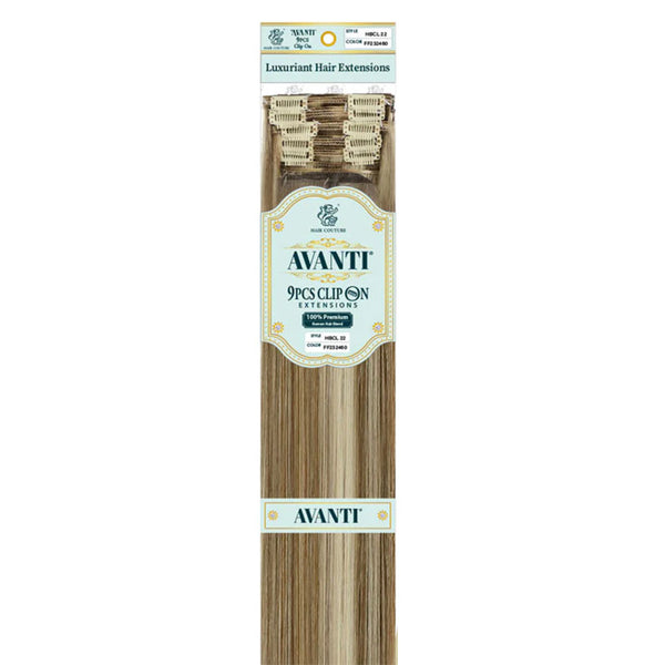 HAIR COUTURE Avanti 18 inch human hair clip in extensions with 9 pieces of premium blonde hair