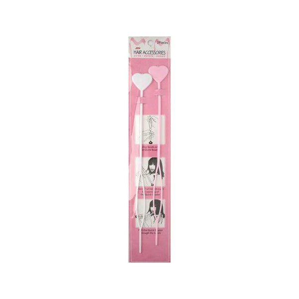 ANNIE hair beader tool set pink heart topped threading rods in packaging for adding beads to braids