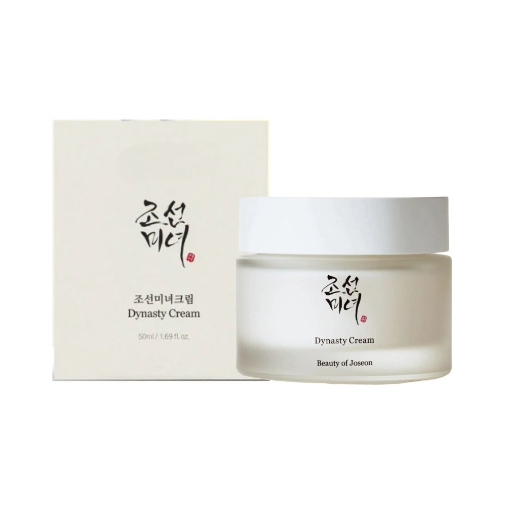Beauty of Joseon Dynasty Cream moisturizer glass jar and box 50ml elegant white packaging