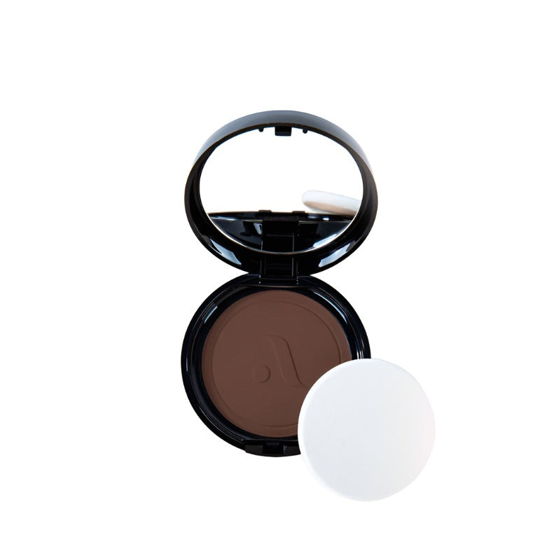 ABSOLUTE NEW YORK compact cream foundation in deep shade with mirror and sponge long-lasting foundation for all skin types