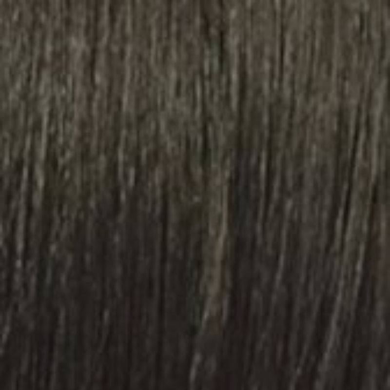 Close up of smooth straight dark brown wig hair showing natural center part and texture Bff Part Lace Lilia wig