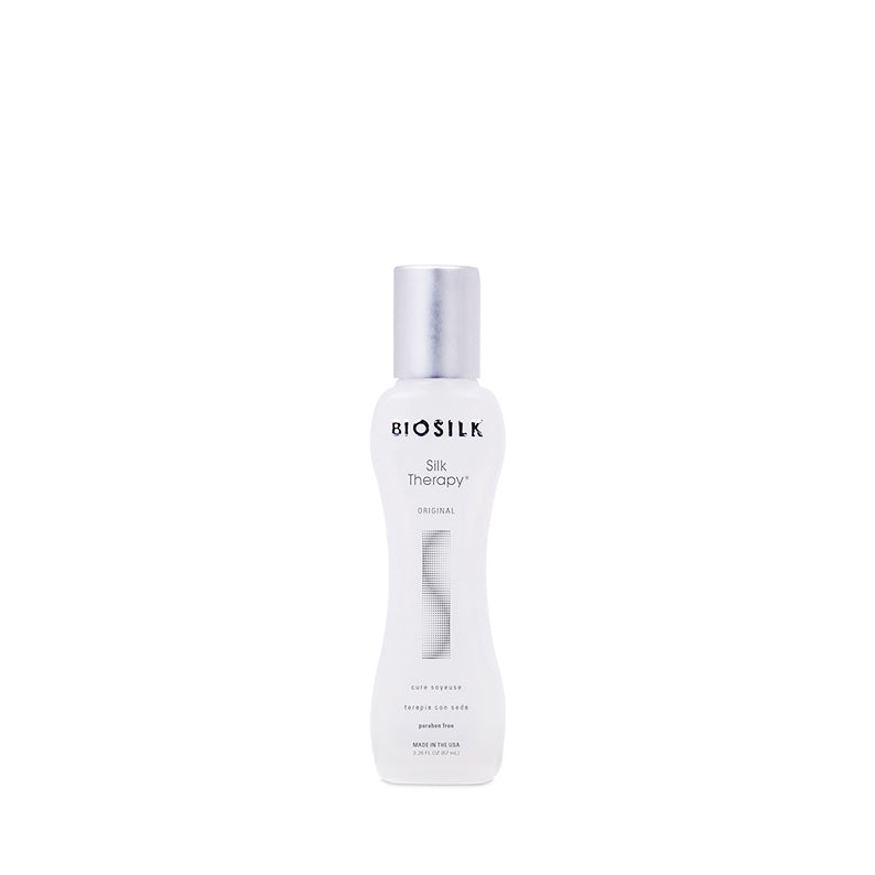Biosilk Silk Therapy treatment white bottle by BIOSILK Original formula for smoothing frizz and shine