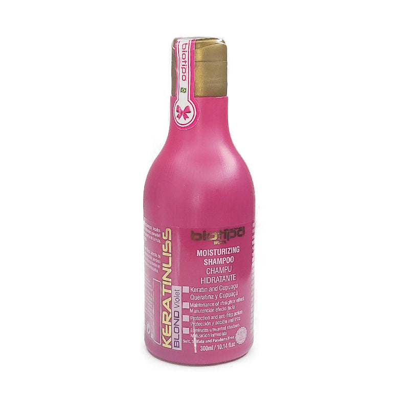 BIOTIPO keratin blond shampoo in pink bottle moisturizing formula for color treated blonde hair