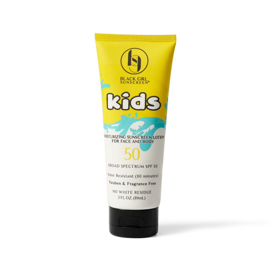 Black Girl Sunscreen yellow tube kids SPF 50 sunscreen lotion moisturizing broad spectrum for face and body