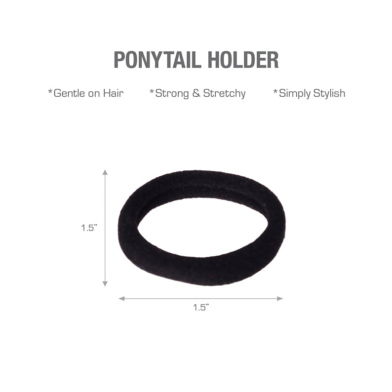 Black mini ponytail holders by RED BEAUTY by KISS, gentle on hair and strong stretchy design