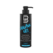 L3VEL3 transparent shaving gel for sensitive skin in black pump bottle moisturizing and zero irritation