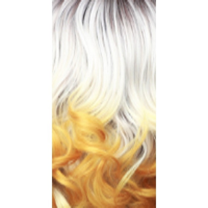BOBBI BOSS Boss Lace 13X5 HD wig silver white roots fading to golden yellow loose curls