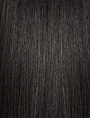 SENSATIONNEL wig close up of long straight natural dark brown to black synthetic hair texture for styling