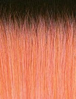 SENSATIONNEL Butta Lace Butta Unit 2 wig. Straight synthetic wig close up showing dark roots blending to peach ombre ends