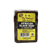 BY NATURES African black soap with lemon oil natural rectangular bar with yellow label product of Ghana