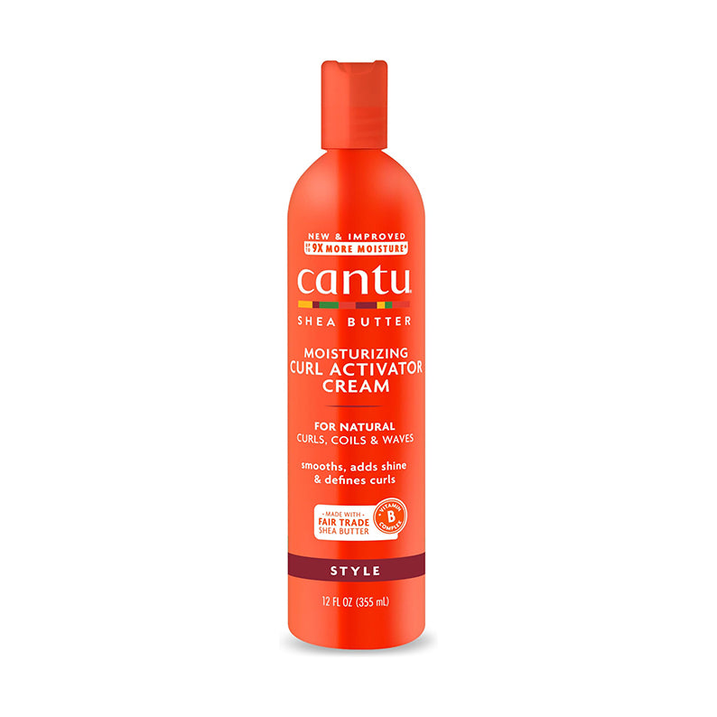 Cantu moisturizing curl activator cream with shea butter for natural curls coils and waves in 12 oz bottle