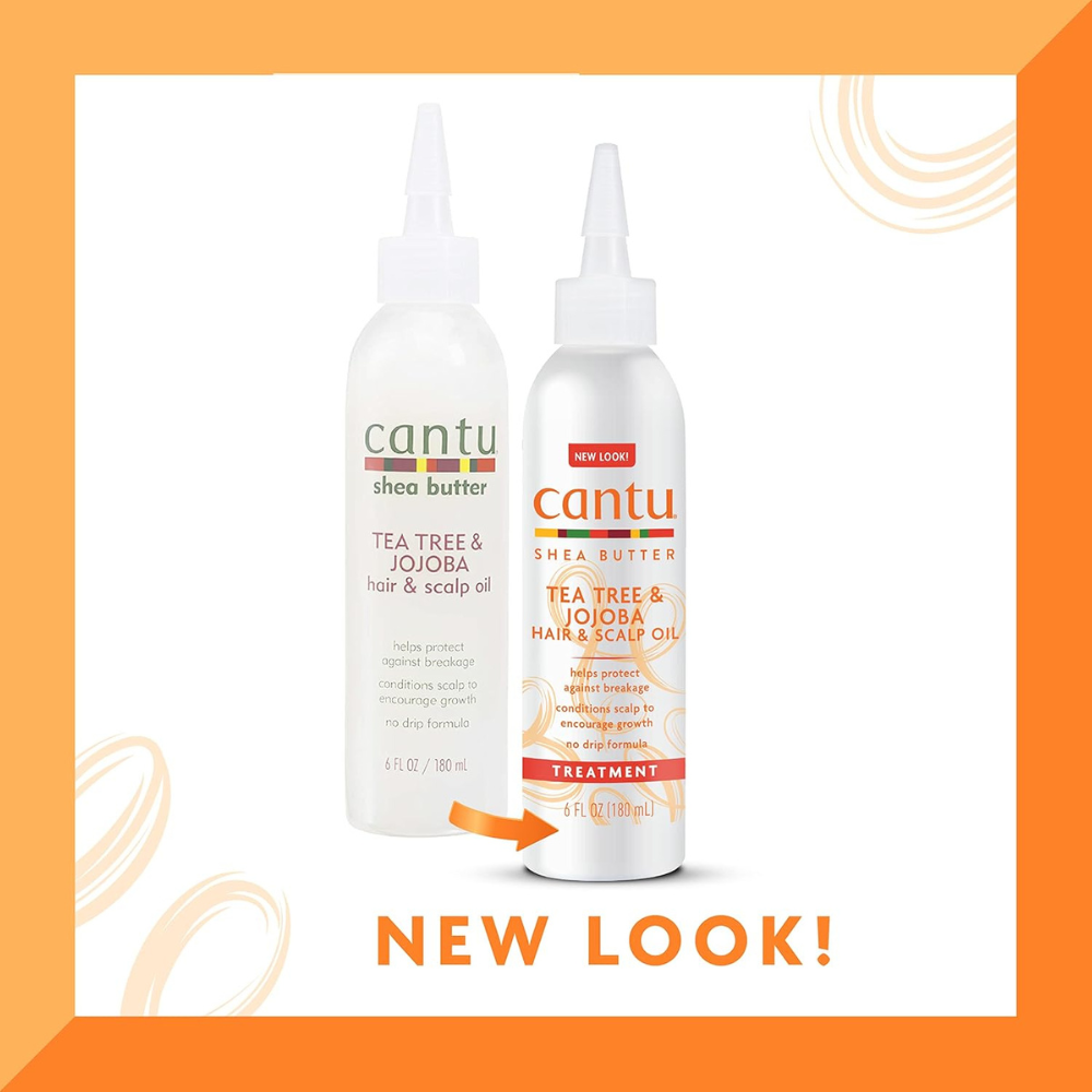 Cantu shea butter scalp oil with tea tree and jojoba for hair and scalp treatment new look bottle