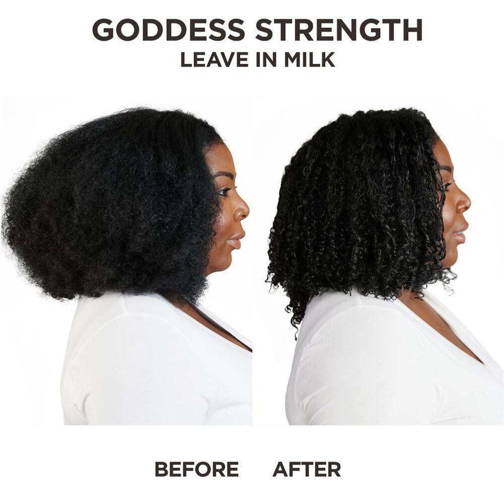 CAROLS DAUGHTER before and after photo showing improved curl definition using leave-in milk for natural hair