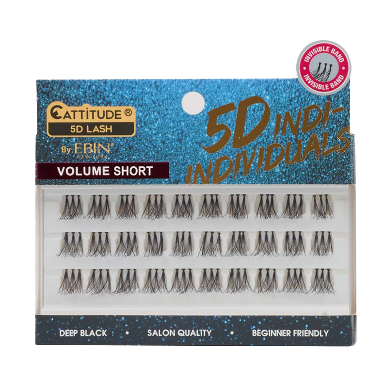 EBIN Cattitude 5D individual lashes short volume tray pack deep black salon quality beginner friendly