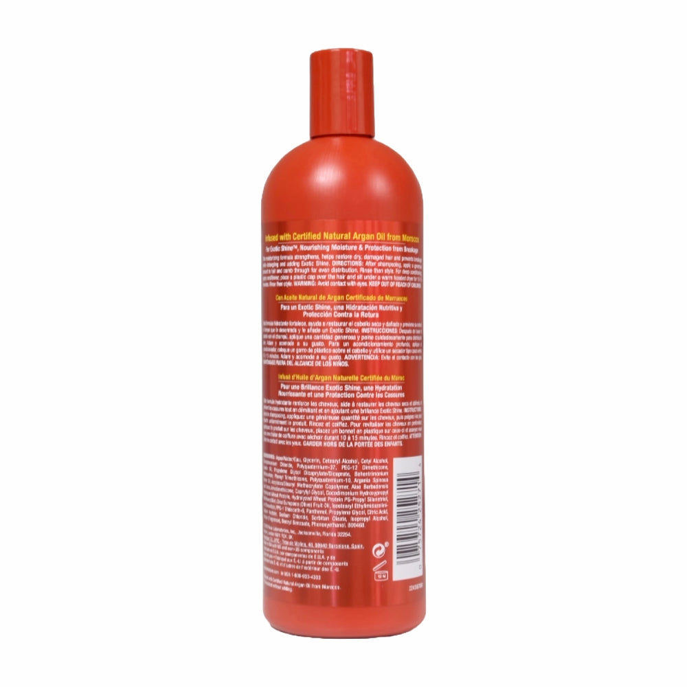 CREME OF NATURE argan oil intensive conditioning treatment red bottle showing product back label and ingredients