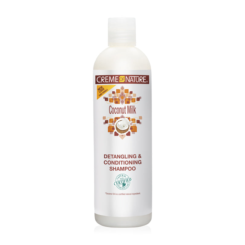 Creme of Nature Coconut Milk detangling and conditioning bottle coconut milk detangling shampoo for smooth manageable hair