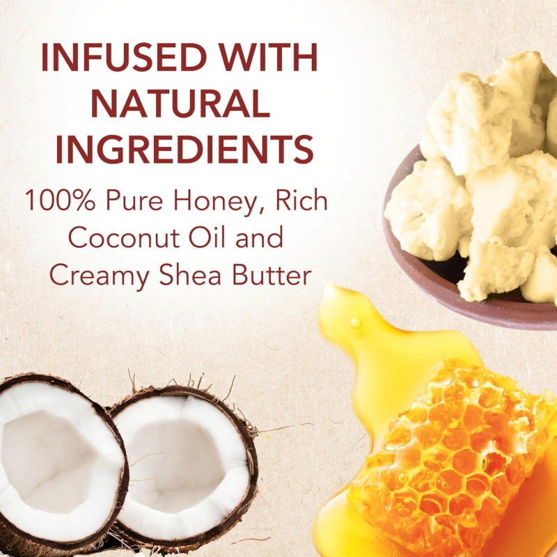 CREME OF NATURE pure honey moisturizing conditioner label showing coconut halves shea butter and honeycomb