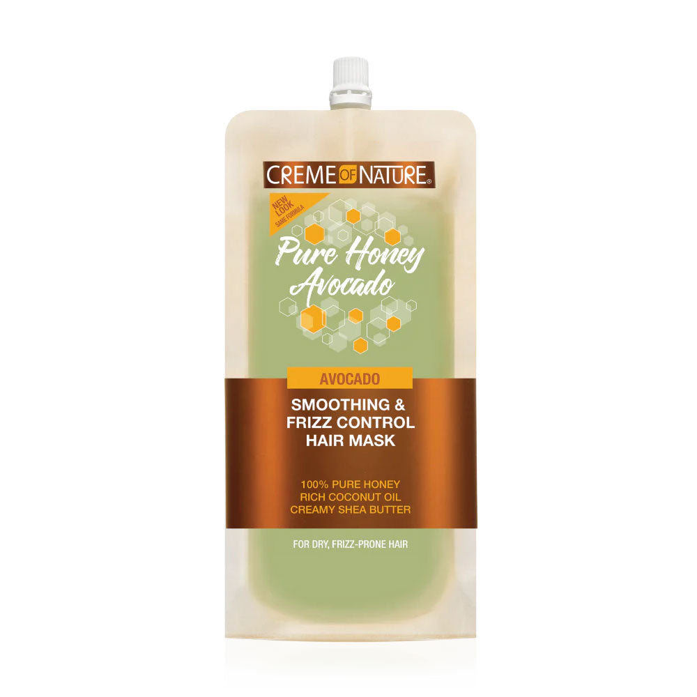 CREME OF NATURE Pure Honey Avocado smoothing hair mask for frizzy hair in squeeze pouch