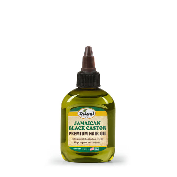 DIFEEL green applicator bottle of Jamaican black castor oil for hair growth promoting thicker hair