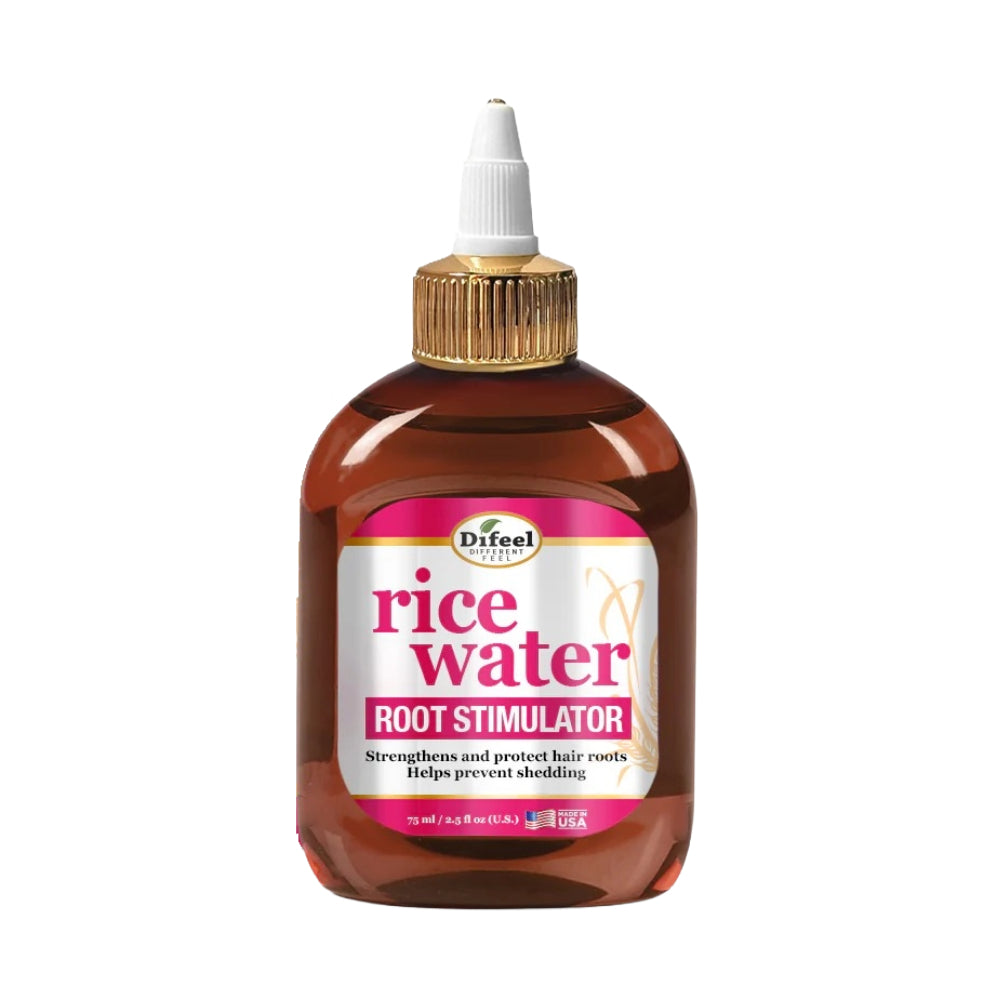 DIFEEL rice water root stimulator bottle brown squeeze applicator strengthens and protects hair roots