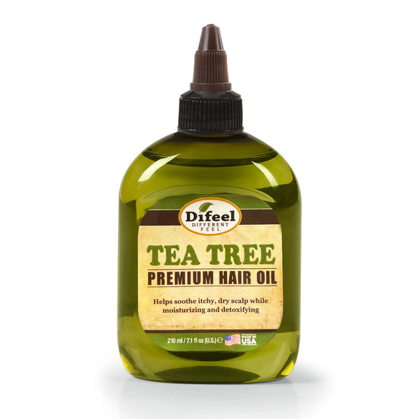 DIFEEL tea tree hair oil for scalp in green squeeze bottle 210 ml premium soothing formula