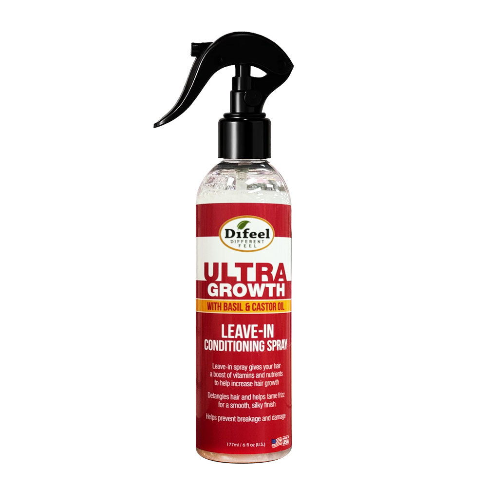 DIFEEL ultra growth leave-in conditioning spray bottle with trigger nozzle and basil and castor oil