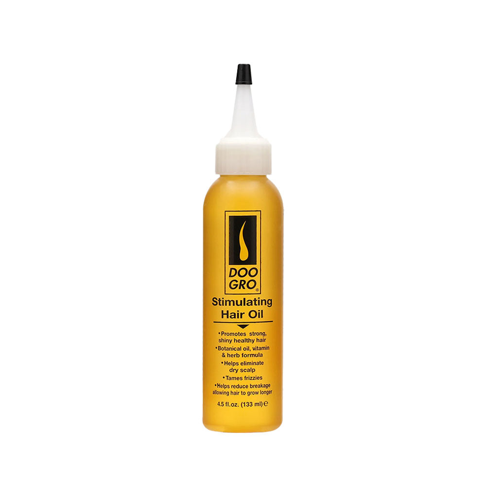 DOO GRO stimulating hair oil for hair growth in yellow squeeze bottle with precision applicator tip