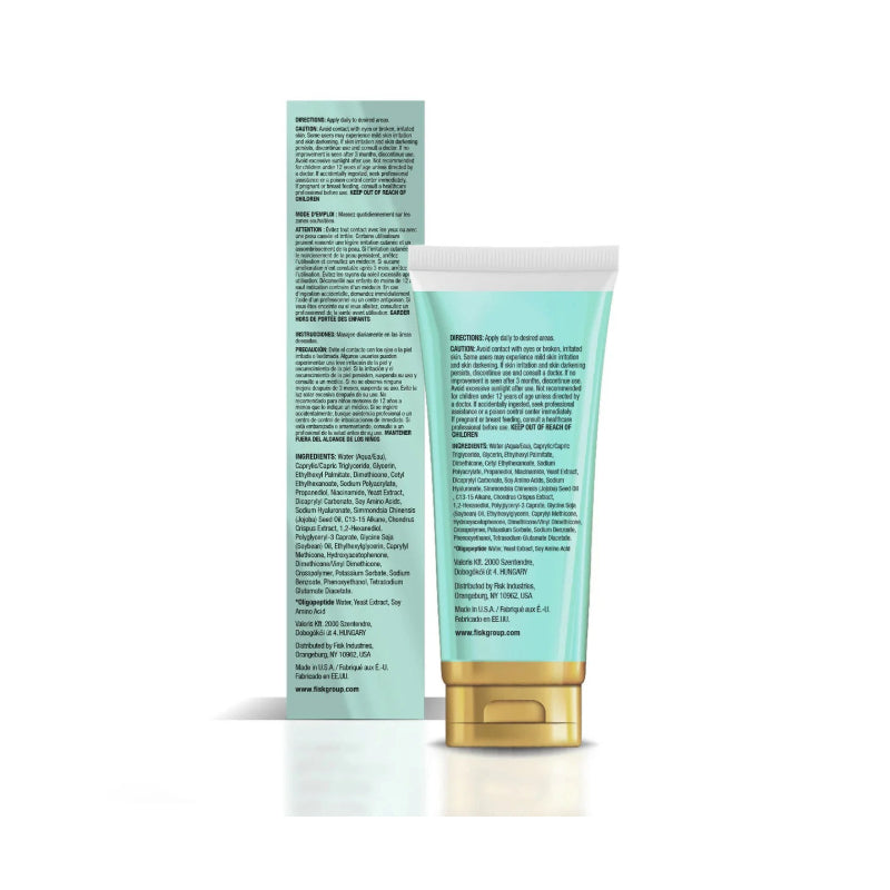 DAGGETT AND RAMSDELL mint green tube and box of face and eye fade cream for hyperpigmentation packaging