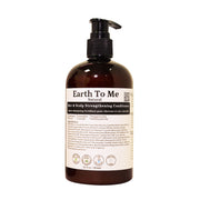 Earth To Me hair and scalp strengthening conditioner in amber pump bottle with natural ingredient label
