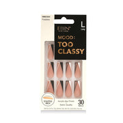 EBIN Mood Too Classy long nude geometric almond 3D press on nails classy set of 30 sculpted arch salon quality
