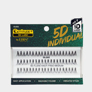 EBIN Attitude 5D individual lash extensions pack 5D flare knot free medium black cluster lashes