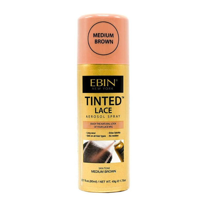 EBIN Tinted Lace aerosol for wigs medium brown lace tint spray for natural hairline blending and touch ups
