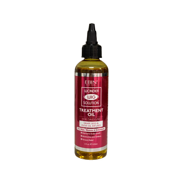 EBIN Wonder Wig Solution wig treatment oil bottle with precision applicator tip grape seed and olive oil