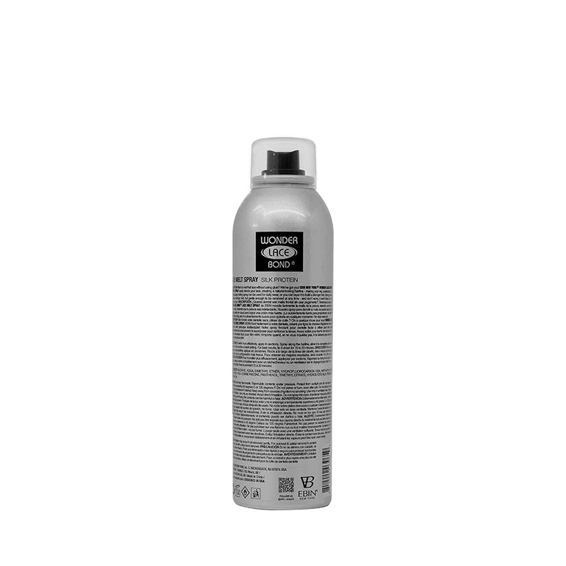 EBIN Wonder Lace Bond aerosol bottle lace melt spray for wigs with black spray cap and product label
