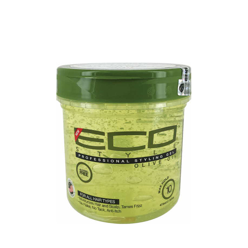ECO STYLE olive oil styling gel max hold green jar clear gel with bubbles professional styling