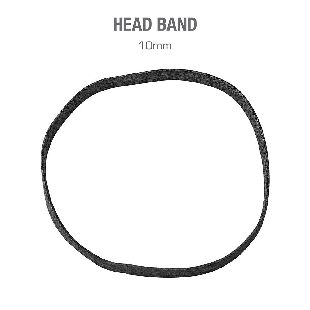 #Heb34 Bandeau élastique sport 10 mm 6 pièces [Noir]