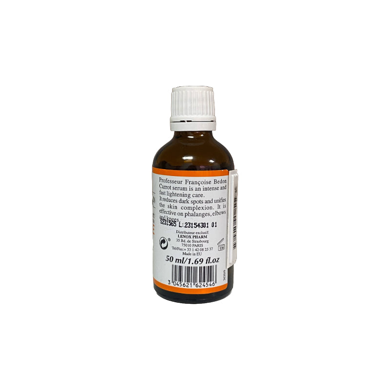 PR FRANCOISE BEDON carrot extract lightening serum amber glass 50 ml bottle with white cap and label