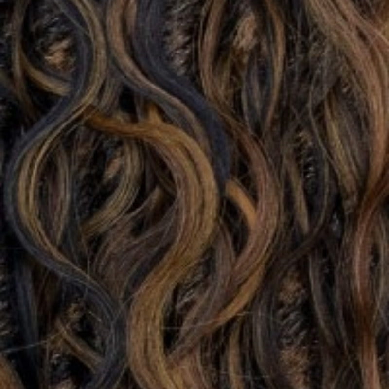 SHAKE N GO kids deep curl braids with dark brown and light brown highlights