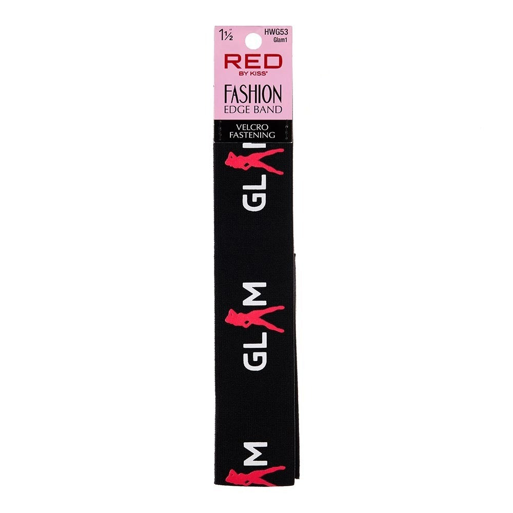RED BEAUTY by KISS fashion edge band for wigs black velcro fastening glam printed design