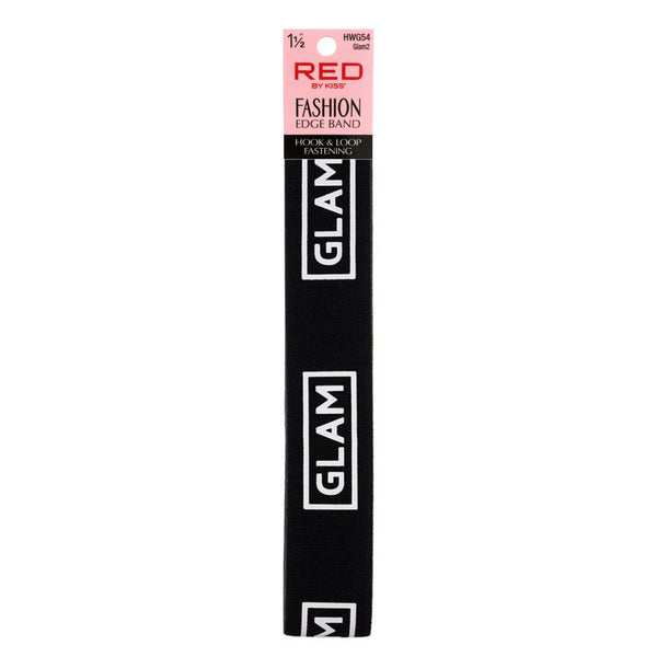 RED BEAUTY by KISS black GLAM fashion edge band one and a half inch with hook and loop fastening wide edge band for wigs