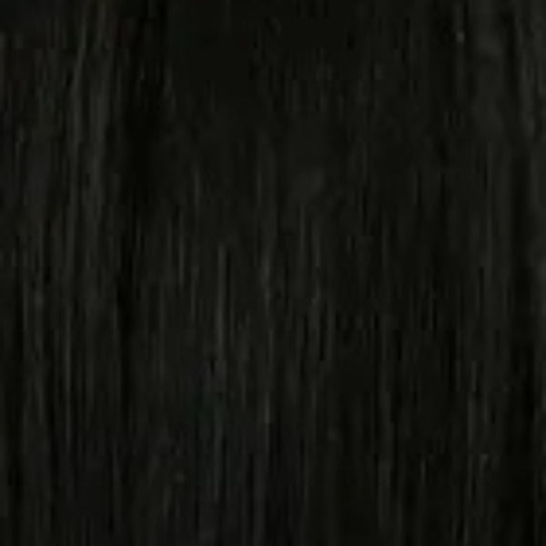 Black straight ITS A WIG human hair wig with bangs silky long natural shine close up