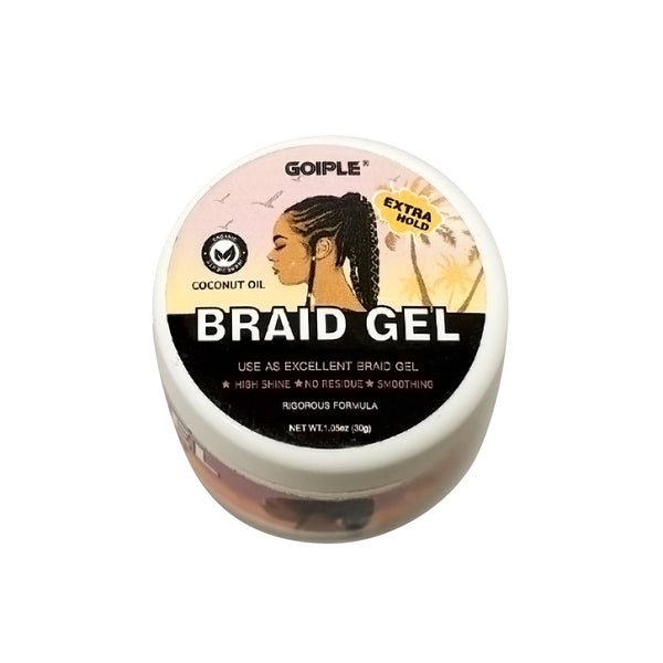 GOIPLE free gift coconut oil braid gel extra hold jar with braid illustration high shine smoothing