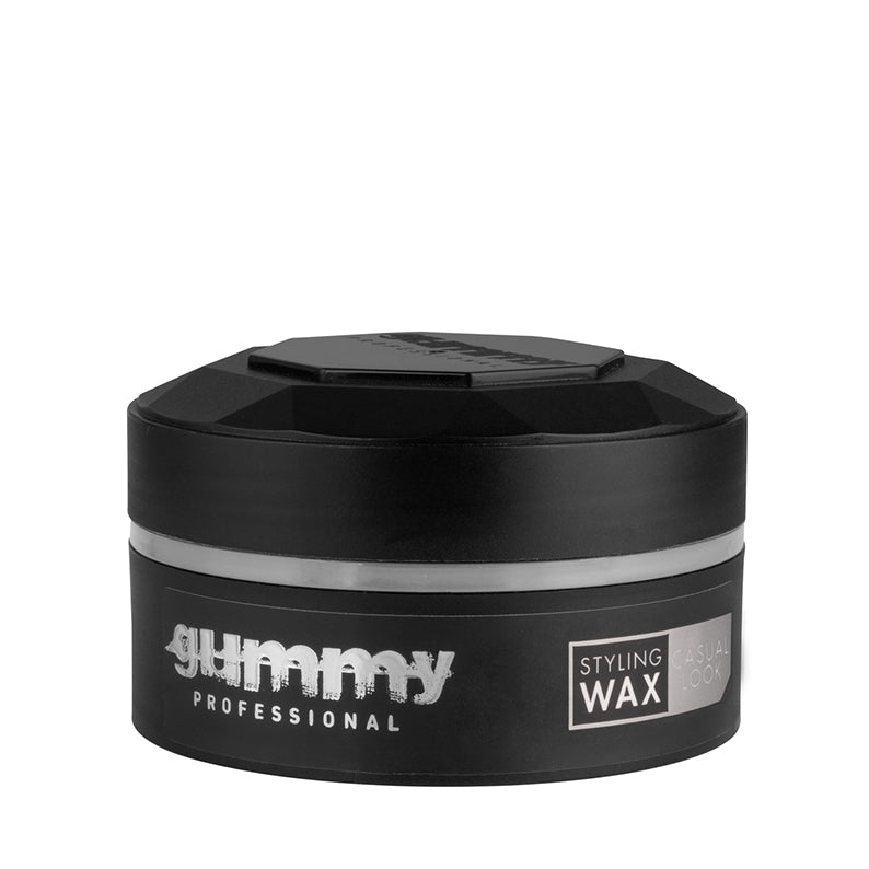 GUMMY professional black styling jar of gummy styling wax for textured hold and matte finish