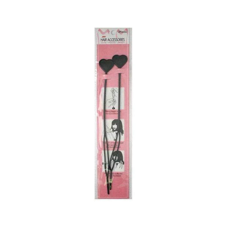 ANNIE black hair beader tool with heart handles in pink packaging for threading beads and styling hair