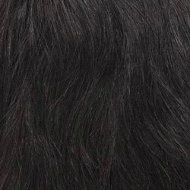 SENSATIONNEL virgin human hair straight wig close up natural black silky texture for versatile styling