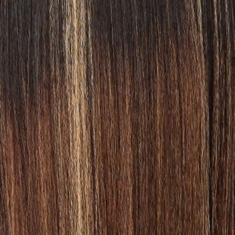 SENSATIONNEL Butta Lace Unit 14 wig straight brown with honey blonde highlights close up hair texture