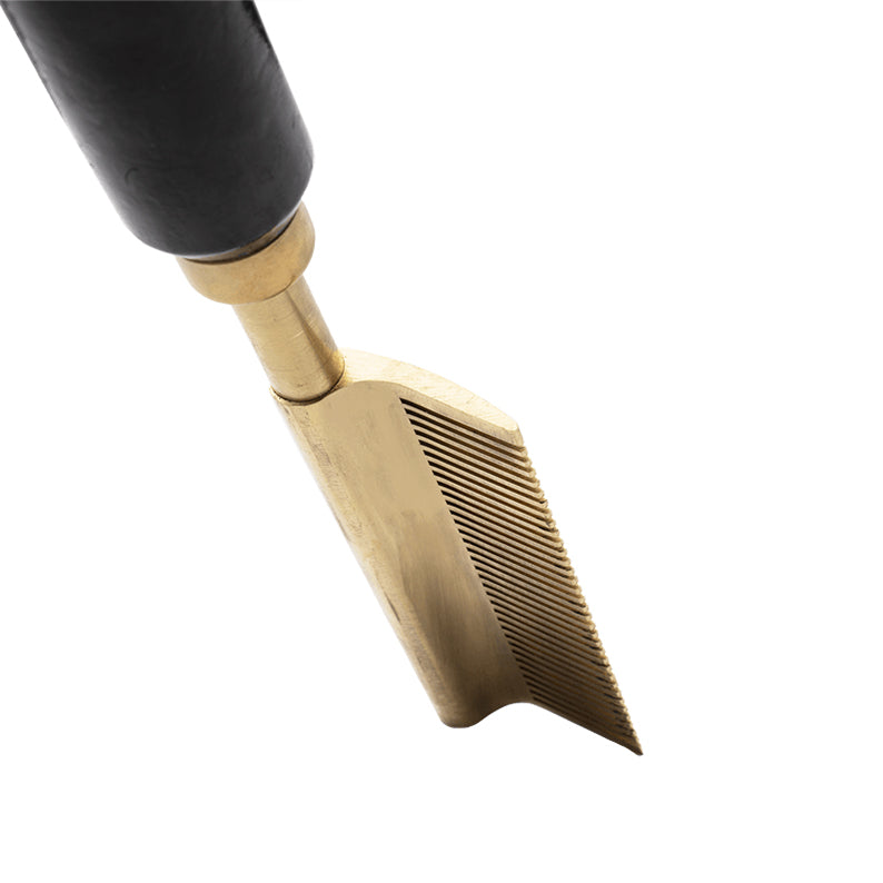 ANNIE gold electric straightening hot comb with fine metal teeth and black handle for salon styling