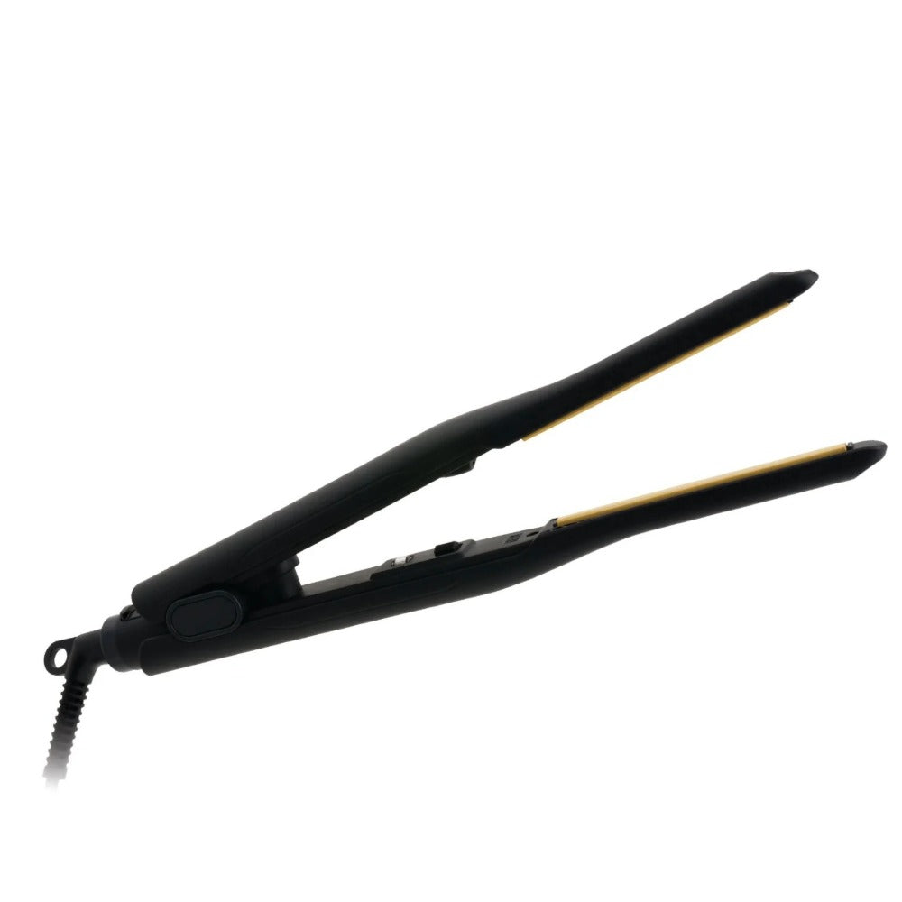 ANNIE pencil ceramic flat iron for edges slim black precision styling iron with gold narrow plates