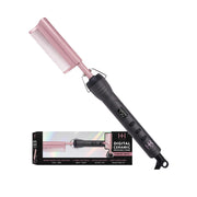 ANNIE digital ceramic pressing comb in pink and black with LED temperature display heated styling tool